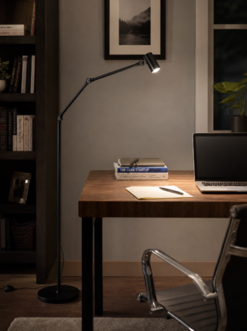 Swing Arm Floor Lamp with Adjustable Reading Head